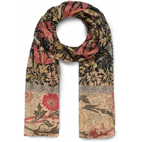 Metropolitan Museum of Art William Morris Silk Scarf "Compton" - Picture 1 of 12